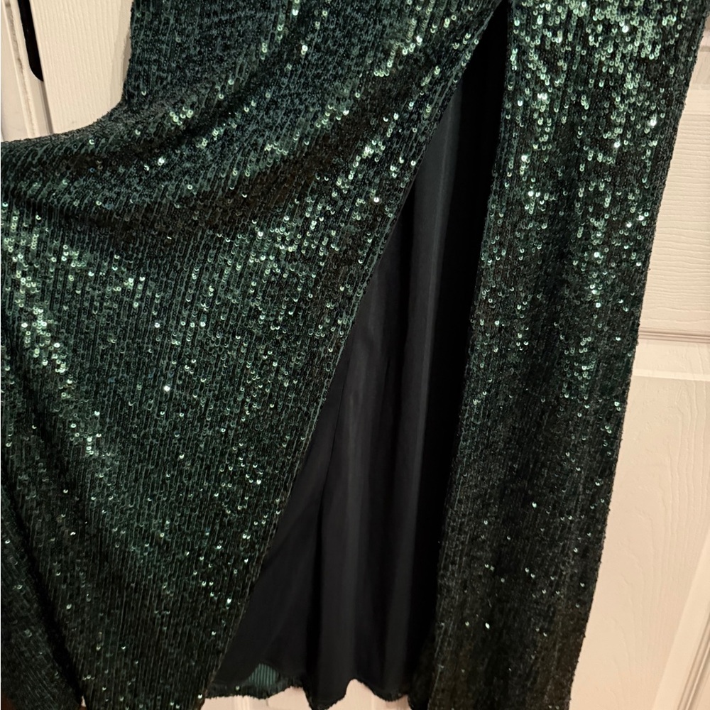 Xscape Emerald Sequin Dress - Picture 3 of 4